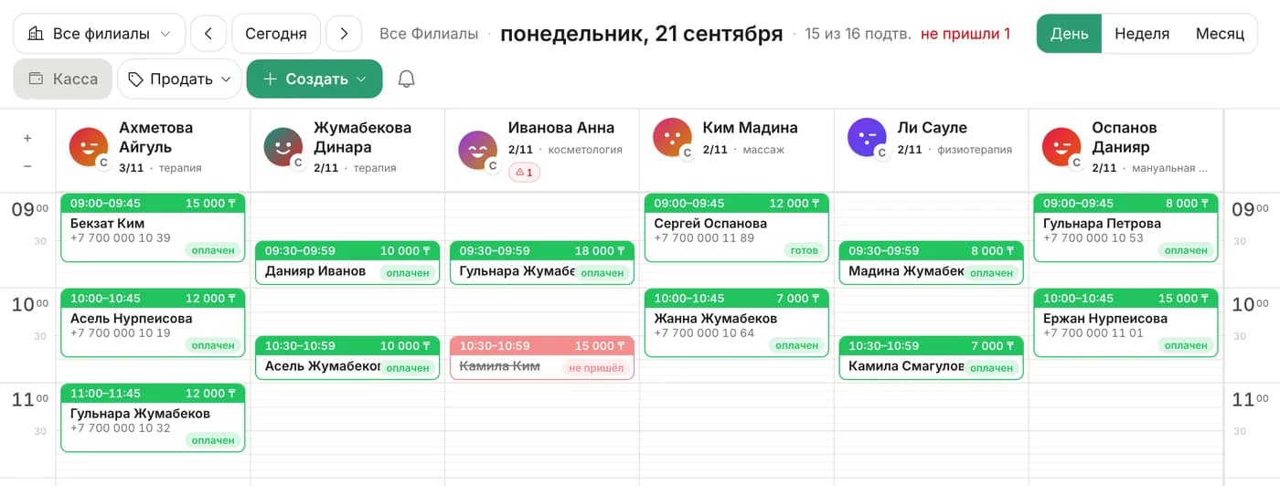 Расписание многопрофильной клиники в Kanri